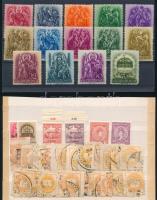 1945 előtti sorok és önálló bélyegek, köztük Krajcáros Hírlapbélyegek is, 2 stecklapon