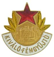 DN (1960-1970 k) "Kiváló Fémgyűjtő" zománcozott fém jelvény, hátoldalán "1062" sorszámmal, tokban T:AU