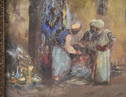 Péczely Antal (1891-1944): Keleti utca. Olaj, vászon, jelezve balra lent. Kissé sérült (felületi fes...