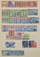 Svájc rendező néhány száz bélyeg sok jobb értékkel, 10 lapos közepes berakó 11 oldalán