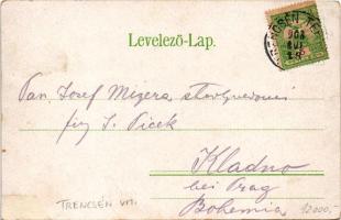 1908 Trencsénteplic, Trencianske Teplice; Gyógyterem, fürdő, térkép. Wertheim Zsigmond kiadása / spa...