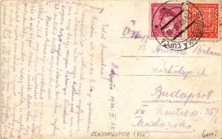 1936 Zólyomlipcse, Zólyom-Lipcse, Slovenská Lupca; Nádr. ul. Lachna Obuv / utca, üzletek / street vi...