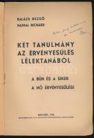 Balázs Dezső - Hajnal Richárd: Két tanulmány az érvényesülés lélektanából. A bűn és a siker. A nő ér...