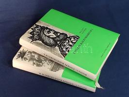 Bálint Sándor: Ünnepi kalendárium. A Mária-ünnepek és jelesebb napok hazai és közép-európai hagyományvilágából. I-II. kötet. (I. kötet: december 1. - június 30. II. kötet: július 1. - november 30.) [Teljes mű két kötetben.] Budapest, 1977. Szent István Társulat (Pécsi Szikra Nyomda). 527 + [1] p.; 561 + [3] p. Első kiadás. Bálint Sándor (1904-1980) néprajzkutató monográfiája a katolikus népi vallásosság hagyományvilágát ismerteti. A szentek névnapjának sorrendjében összeálló munka valamennyi fejezete a szentlegendán kívül ismerteti a kapcsolódó képzőművészeti feldolgozásokat, valamint a kapcsolódó katolikus népszokásokat és népi énekeket is, egyes legendák fölöttébb változatos helyi változataira is kitérve. Témafeldolgozása bőven túlmerészkedik a határokon, értelemszerűen az erdélyi, délvidéki és felvidéki hagyományokat is feldolgozza. Egységes kiadói egészvászon kötésben, illusztrált kiadói védőborítóban. Jó példány.