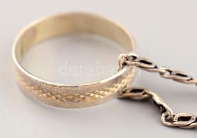 Ezüst (Ag) nyaklánc és gyűrű, jelzett össz 5 g, m: 55