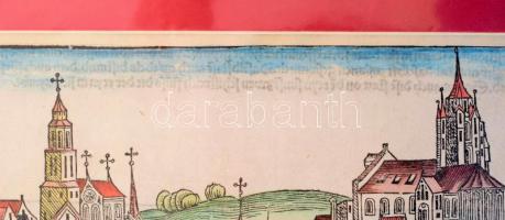 Hartmann Schedel (1440-1510): Buda látképe, 1493. (Buda első képes ábrázolása) Buda színezett famets...