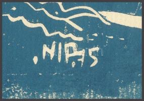 Nolipa István Pál (1907-1986): Gyorsforgalmi hídnál (Budapest), 1975. Linómetszet, fedőfehér, papír....