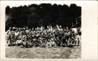 1930 Pénzeskút (Pénzesgyőr, Zirc mellett), cserkész tábor, csoportkép. photo
