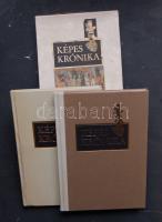 Képes Krónika hasonmás kiadás + magyar fordítás 2 kötetben. Aranyozott kiadói műbőr,  illetve fél-műbőr kötésben, eredeti tékában, Helikon Bp. 1987