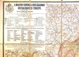 [Térkép] A Magyar Korona országainak közigazgatási térképe. Tervezte és rajzolta Kogutowicz Manó. Mé...
