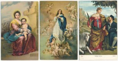 18 db RÉGI megíratlan Stengel &amp; Co. képeslap: litho művészlapok / 18 pre-1945 unused Stengel...