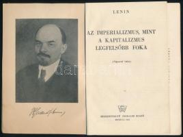 Lenin, [Vlagyimir Iljics]: Az imperializmus, mint a kapitalizmus legfelsőbb foka. Moszkva, 1945, Ide...