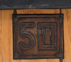 Ismeretlen művész: Biciklizők. Rézlemez kép, fa lapon, 45x55 cm, 70x60 cm