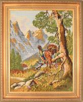 2 darab blondel képkeeret, kis kopással, befoglaló méret 40x50 cm