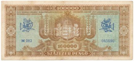 1945. 100.000P "M 082 045690" világos hátlappal T:F,VG
Adamo P24