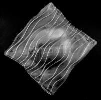 Modern kristályüveg kínálótálca, 27x29 cm