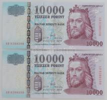 2012. 10.000Ft (2x) sorszámkövető "AD 8388598 - AD 8388599" T:XF