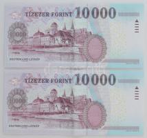 2012. 10.000Ft (2x) sorszámkövető "AD 8388598 - AD 8388599" T:XF