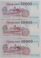 2007. 10.000Ft (2x) "AB" "AC" + 2008 10.000Ft "AA" T:F