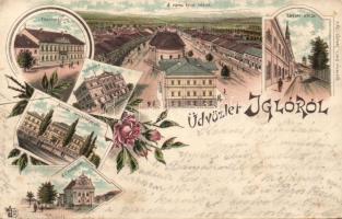 1898 Igló with teacher training school and Lőcsei street litho (b)