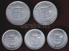 1941-44. 1P (3x) + 2P (2x) "koronás-címeres" ellenjeggyel T:2,3