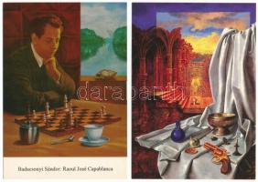10 db MODERN megíratlan sakk motívum képeslap / 10 modern unused chess motive postcards s: Badacsony...