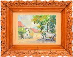 Szilágyi Ilona (1904-1985): Nagymaros. Akvarell, papír, jelzett, fakeretben, 30x39,5 cm