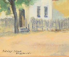 Szilágyi Ilona (1904-1985): Nagymaros. Akvarell, papír, jelzett, fakeretben, 30x39,5 cm