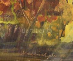 Madarász Gyula (1935-2012): Őszi fényben. Gouache, papír, jelzett, üvegezett fakeretben, 50x70 cm