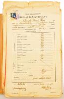 ca 1910-1930 20 db okmánybélyeges iskolai bizonyítvány