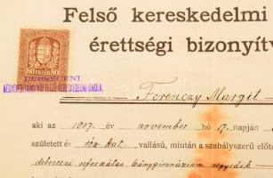 ca 1910-1930 20 db okmánybélyeges iskolai bizonyítvány