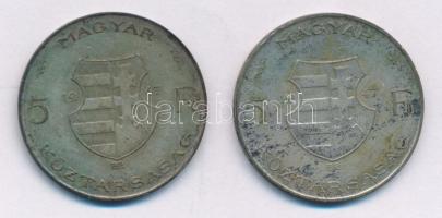 1947. 5Ft Ag "Kossuth" (2x) T:VF,F patina Adamo F8.1
