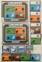 Olimpia gyűjteménymaradvány, szép, főleg tengerentúli anyag, teljes sorok és blokkok 3 db A/4 berakó...