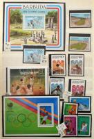 Olimpia gyűjteménymaradvány, szép, főleg tengerentúli anyag, teljes sorok és blokkok 3 db A/4 berakó...