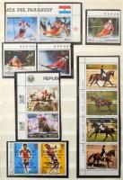 Olimpia gyűjteménymaradvány, szép, főleg tengerentúli anyag, teljes sorok és blokkok 3 db A/4 berakó...