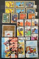 Olimpia gyűjteménymaradvány, szép, főleg tengerentúli anyag, teljes sorok és blokkok 3 db A/4 berakó...
