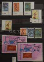 Olimpia gyűjteménymaradvány, szép, főleg tengerentúli anyag, teljes sorok és blokkok 3 db A/4 berakó...