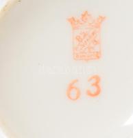 cca 1925 Schirnding Porzellan 6 személyes reggeliző szett, csészék alátéttel és desszertes tányérok,...