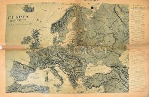 cca 1925 Az ezeréves Magyarország térképe, a Pesti Hírlap kiadása, hajtott, kis szakadásokkal, 42×57...