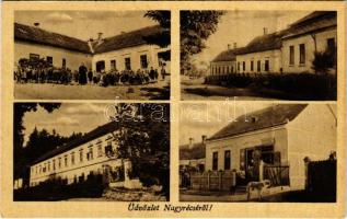 Nagyrécse (Zala), mozaiklap utcaképekkel. Római Katolikus plébánia kiadása (EK)