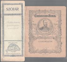 ca 1930 3 db iskolai füzet, kettőn irredenta grafikával