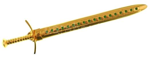 DN "ÁPV (Állami Pénzverő)" jelzésű aranyozott levélbontó kés (penge hossza: 93mm, markolat...