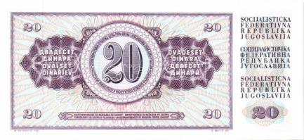 Jugoszlávia 6db (4 klf) bankjegy T:I