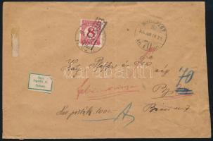 1926 Budapest helyi portós levél, "Nem fogadta el" címkével visszaküldve