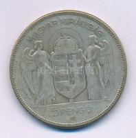1930. 5P Ag "Horthy jobbra" T:F, patina
Adamo P8
