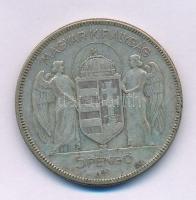 1930. 5P Ag "Horthy jobbra" T:F, patina
Adamo P8