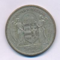1930. 5P Ag "Horthy jobbra" T:F, patina
Adamo P8