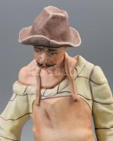 Poema Artistic Cluj Napoca (Kolozsvár) Kovács, festett porcelán, jelzett,pipája törött, m: 29 cm