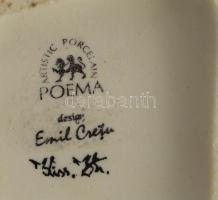 Poema Artistic Cluj Napoca (Kolozsvár) Kovács, festett porcelán, jelzett,pipája törött, m: 29 cm