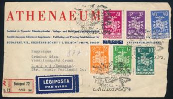 1937 Ajánlott légi levél Vásár sorral Romániába